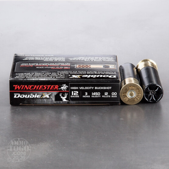 5rds - 12 Gauge Winchester Double X HV 3" 12 Pellet 00 Buckshot Ammo