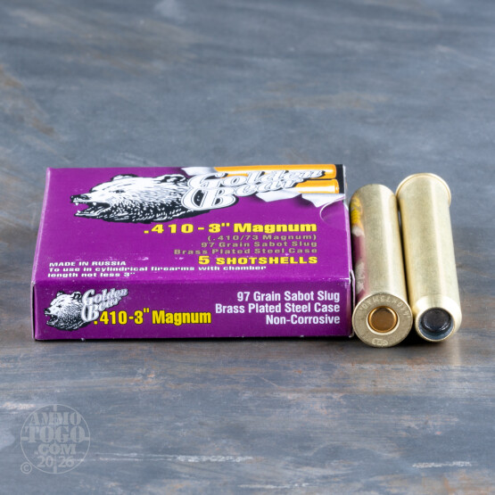 5rds - 410 Gauge Golden Bear 3" 97gr. Sabot Slug Ammo