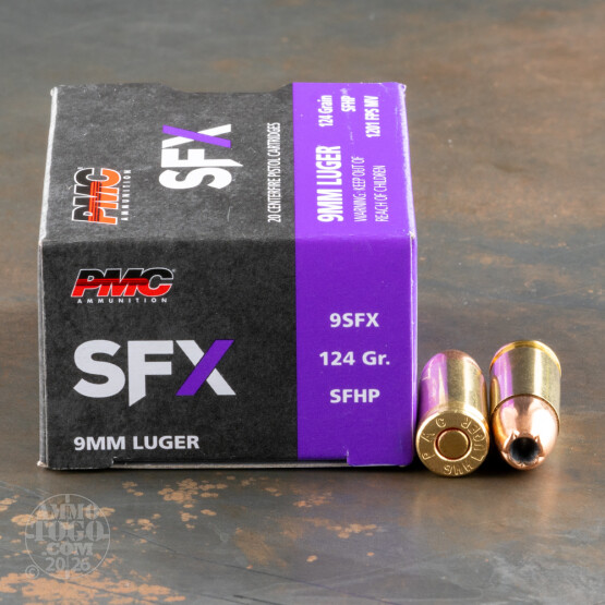 20rds – 9mm PMC SFX 124gr. JHP Ammo