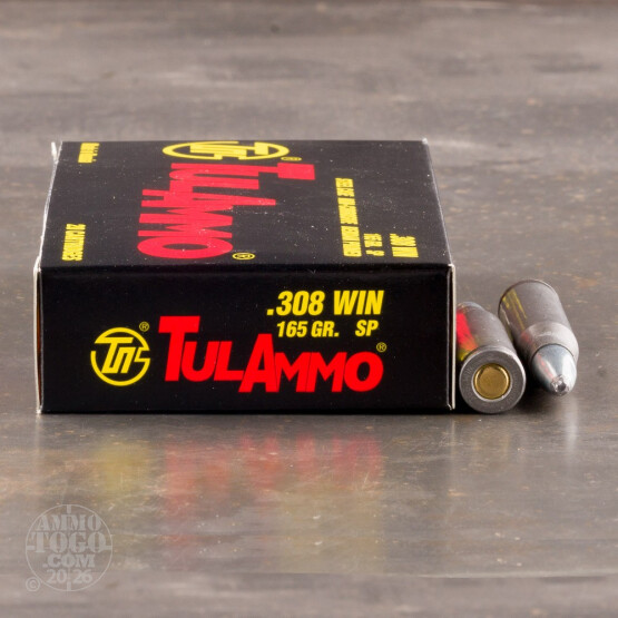 500rds – 308 Tula 165gr. SP Ammo 