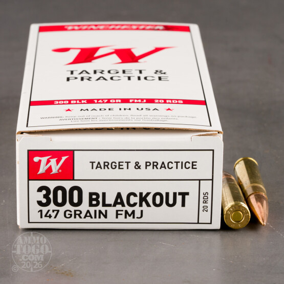 200rds – 300 AAC Blackout Winchester USA 147gr. FMJ Ammo