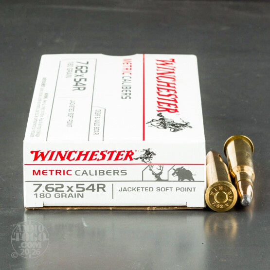 20rds - 7.62X54R Winchester 180gr. Soft Point Ammo