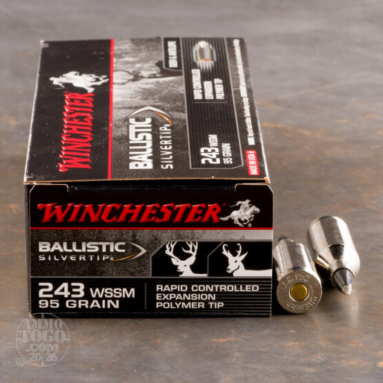 20rds – 243 WSSM Winchester Ballistic Silvertip 95gr. Polymer Tip Ammo