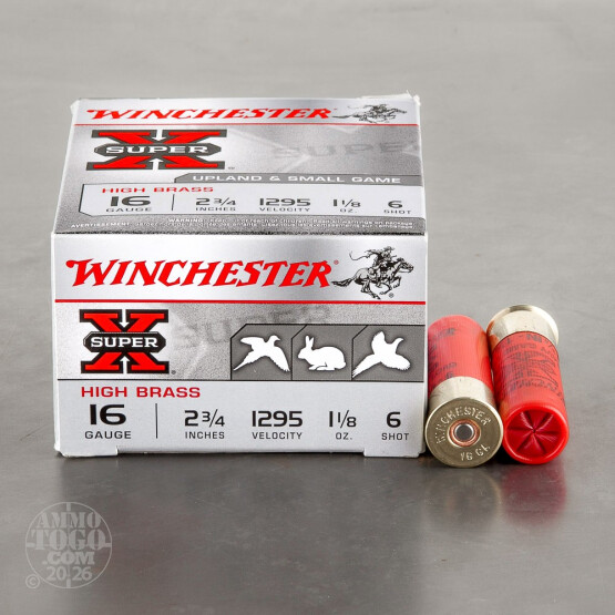 250rds - 16 Gauge Winchester Super-X 2 3/4" 1 1/8oz. #6 Shot Ammo