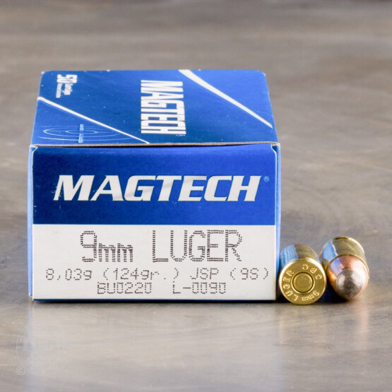 1000rds – 9mm Magtech 124gr. JSP Ammo