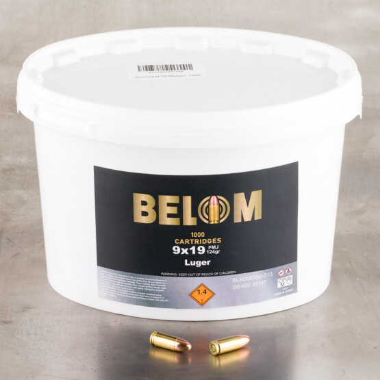 1000rds – 9mm Belom 124gr. FMJ Ammo