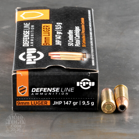 50rds - 9mm Luger Prvi Partizan 147gr. JHP Ammo
