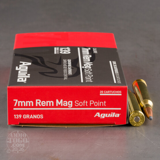 20rds – 7mm Rem Mag Aguila 139gr. SP Ammo