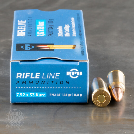 20rds - 7.92X33 Kurz Prvi Partizan 124gr. FMJ BT Ammo
