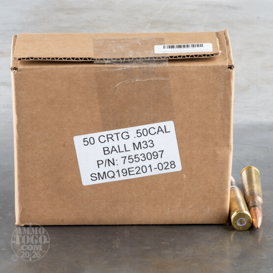 50rds – 50 BMG Lake City 660gr. FMJ M33 Ammo
