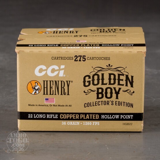 2750rds – 22 LR CCI Henry Golden Boy Edition 36gr. CPHP Ammo