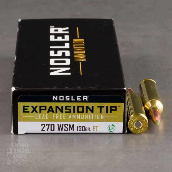 20rds – 270 WSM Nosler 130gr. Expansion Tip Ammo