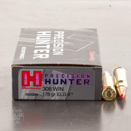 20rds - 308 Hornady Precision Hunter 178gr. ELD-X Ammo