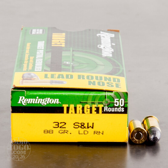 50rds - 32 S&W Remington Target 88gr. LRN Ammo