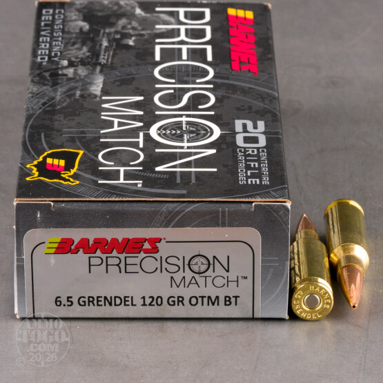 20rds – 6.5 Grendel Barnes Precision Match 120gr. OTM BT Ammo