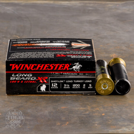 10rds - 12 Gauge Winchester Longbeard XR 3 1/2" 2oz. #5 Shot-Lok Lead Ammo