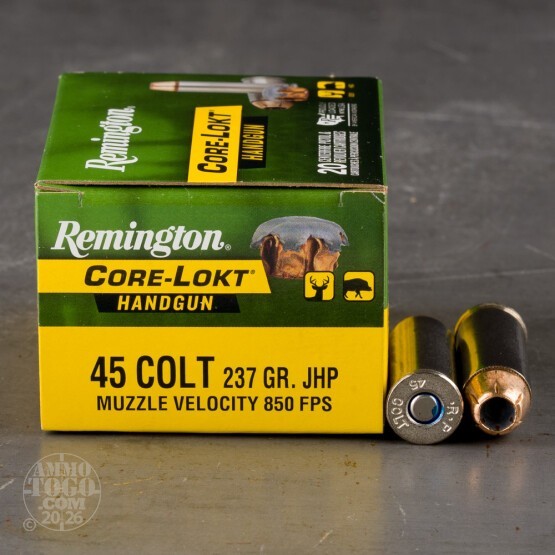 20rds – 45 Long Colt Remington Core-Lokt 237gr. JHP Ammo