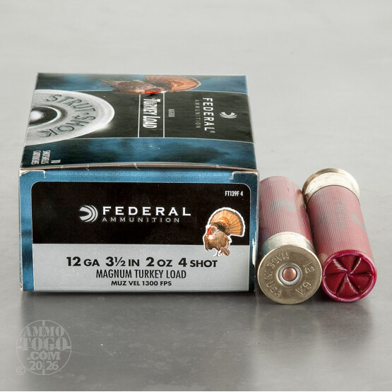10rds - 12 Gauge Federal Strut-Shok 3 1/2" 2oz. #4 Turkey Load
