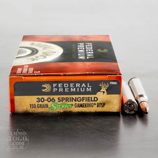 20rds - 30-06 Federal Vital-Shok 150gr. Sierra Gameking BTSP Ammo