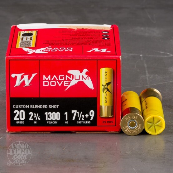 25rds – 20 Gauge Winchester Magnum Dove 2-3/4" 1oz. #7.5 & #9 Shot Ammo