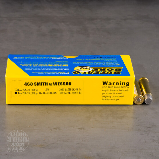 20rds - 460 S&W Buffalo Bore 360gr. LFN Ammo