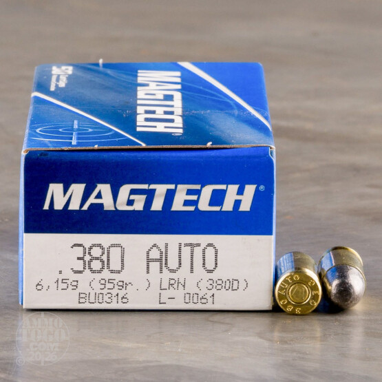 50rds - 380 Auto MAGTECH 95gr. LRN Ammo