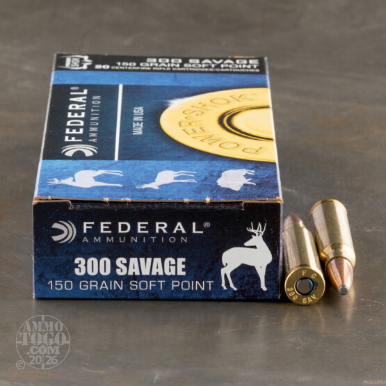 20rds – 300 Savage Federal Power-Shok 150gr. JSP Ammo