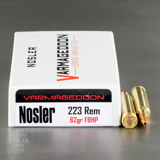 20rds – 223 Rem Nosler Varmageddon 62gr. FBHP Ammo