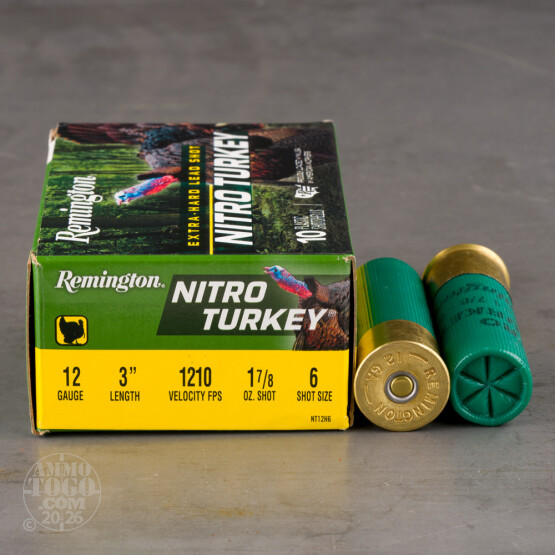 10rds - 12 Gauge Remington Nitro Turkey 3" 1 7/8oz. #6 Shot Ammo