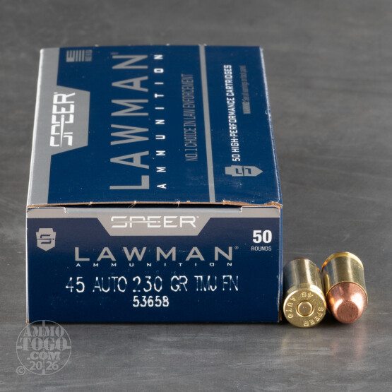 1000rds - 45 ACP Speer Lawman 230gr. TMJ Ammo