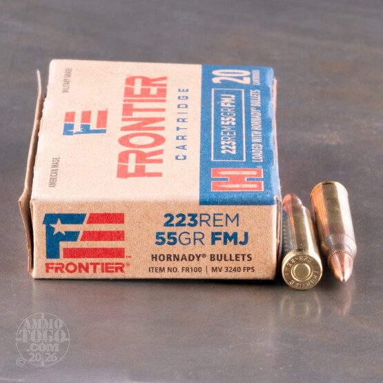 500rds - 223 Rem Hornady Frontier 55gr. FMJ Ammo