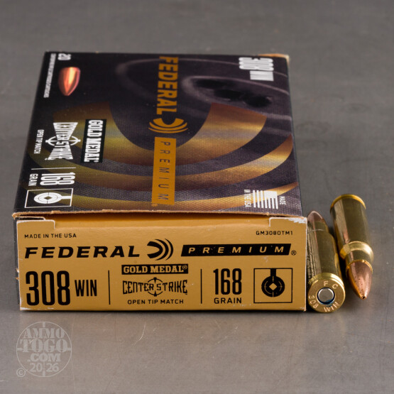 20rds – 308 Win Federal Gold Medal CenterStrike 168gr. OTM Ammo