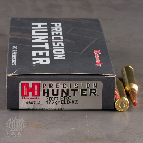 20rds – 7mm PRC Hornady Precision Hunter 175gr. ELD-X Ammo
