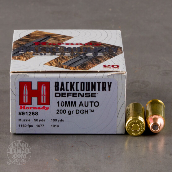 20rds – 10mm Hornady Backcountry Defense 200gr. DGH Ammo