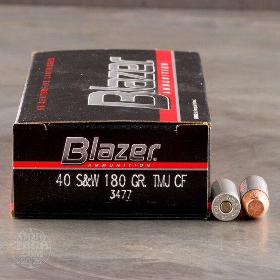 50rds - 40 S&W CCI Blazer 180gr. TMJ Clean-Fire Ammo