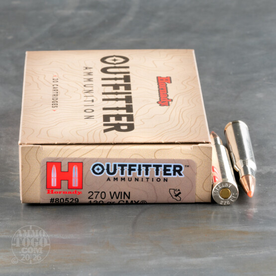 20rds – 270 Win Hornady Outfitter 130gr. GMX Ammo