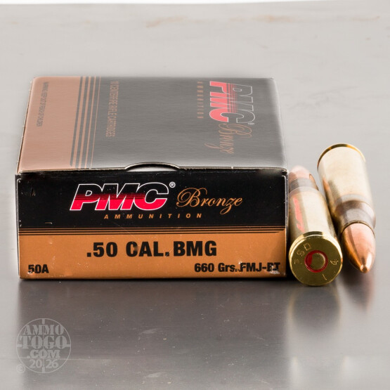 200rds – 50 BMG PMC Bronze 660gr. FMJ-BT Ammo