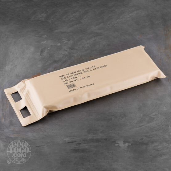 300rds - 40 S&W PMC 165gr. FMJ-FP Sealed Battle Pack Ammo