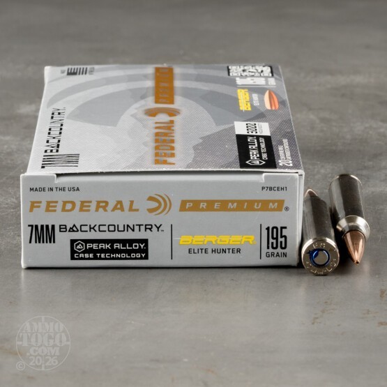 20rds – 7mm Backcountry Federal 195gr. Elite Hunter Ammo