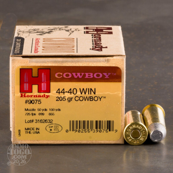 20rds - 44-40 Win. Hornady 205gr. Cowboy Flat Point Ammo