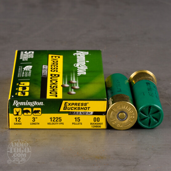 250rds - 12 Gauge Remington 3" 15 Pellet 00 Magnum Buckshot Ammo