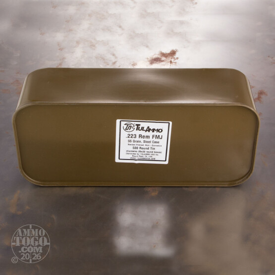 500rds - 223 Tula 55gr. FMJ Ammo In Sealed Spam Can