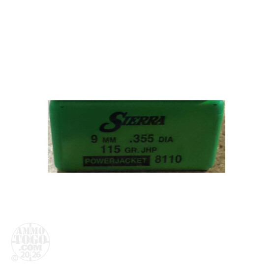 100pcs - 9mm .355" Dia Sierra Sports Master 115gr. JHP Bullets