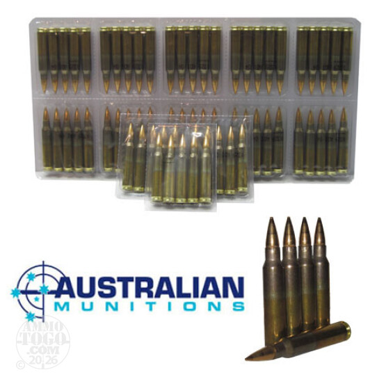50rds - 5.56 NATO ADI 62gr. SS109 F1 Ball Ammo in Film Packs