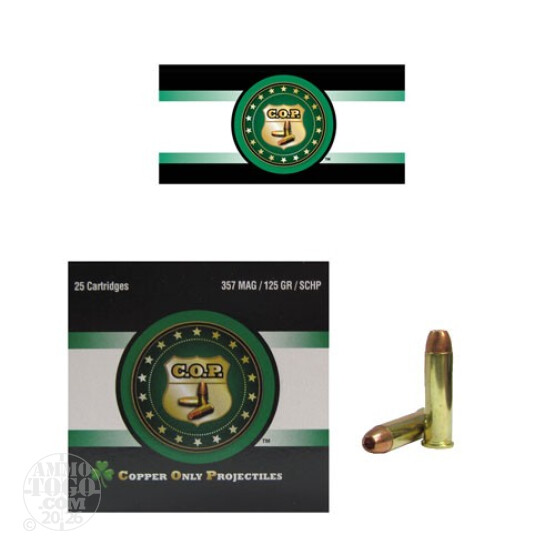 25rds - 357 Mag Rare Ammo COP 125gr. SCHP Ammo