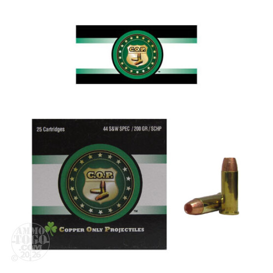 25rds - 44 Special Rare Ammo COP 200gr. SCHP Ammo