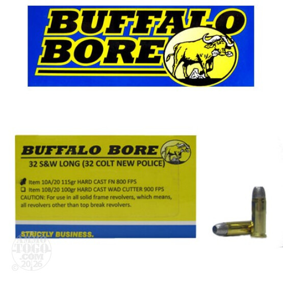 20rds - 32 S&W Long Buffalo Bore 115gr. HCFN Ammo