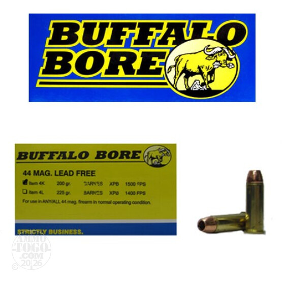 20rds – 44 Mag Buffalo Bore 200gr. Barnes XPB Ammo