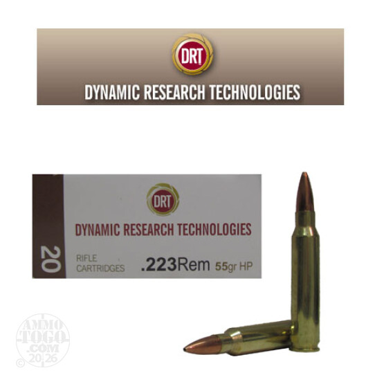 20rds - 223 DRT 55gr. HP Lead Free Fragmenting Ammo