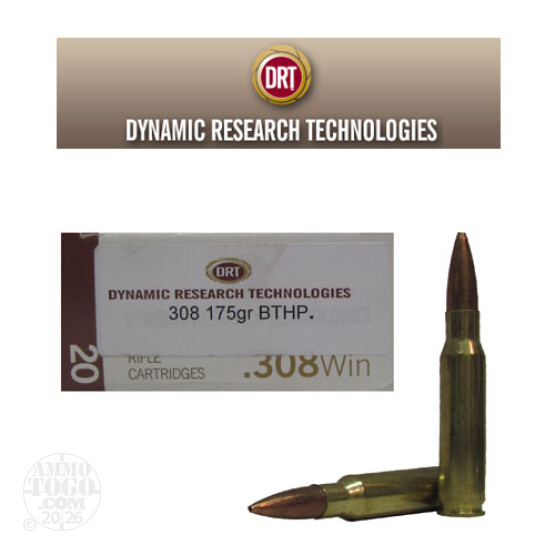 20rds - 308 Win DRT 175gr. BTHP Lead Free Fragmenting Ammo